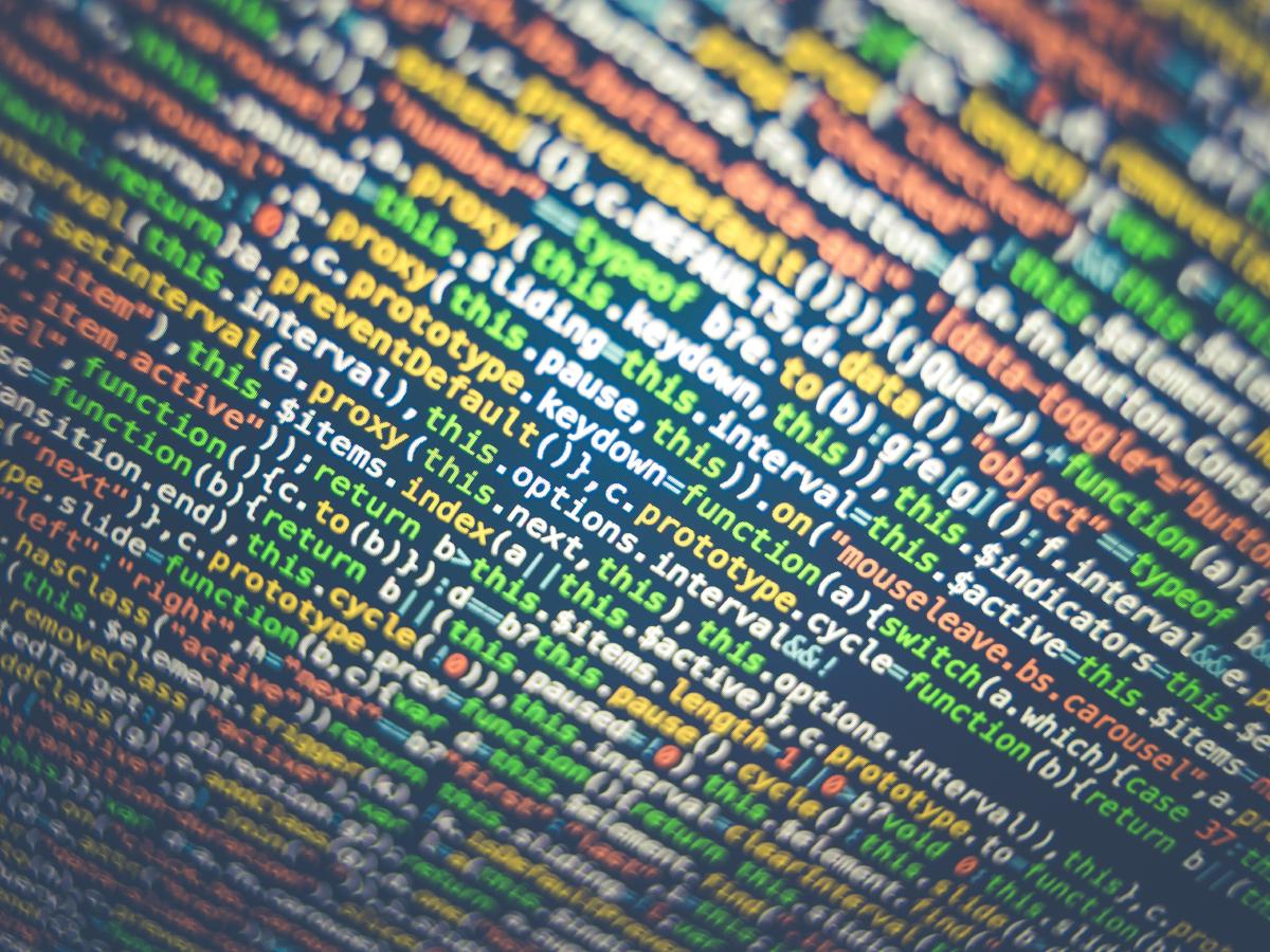 A screen full of programmin language code