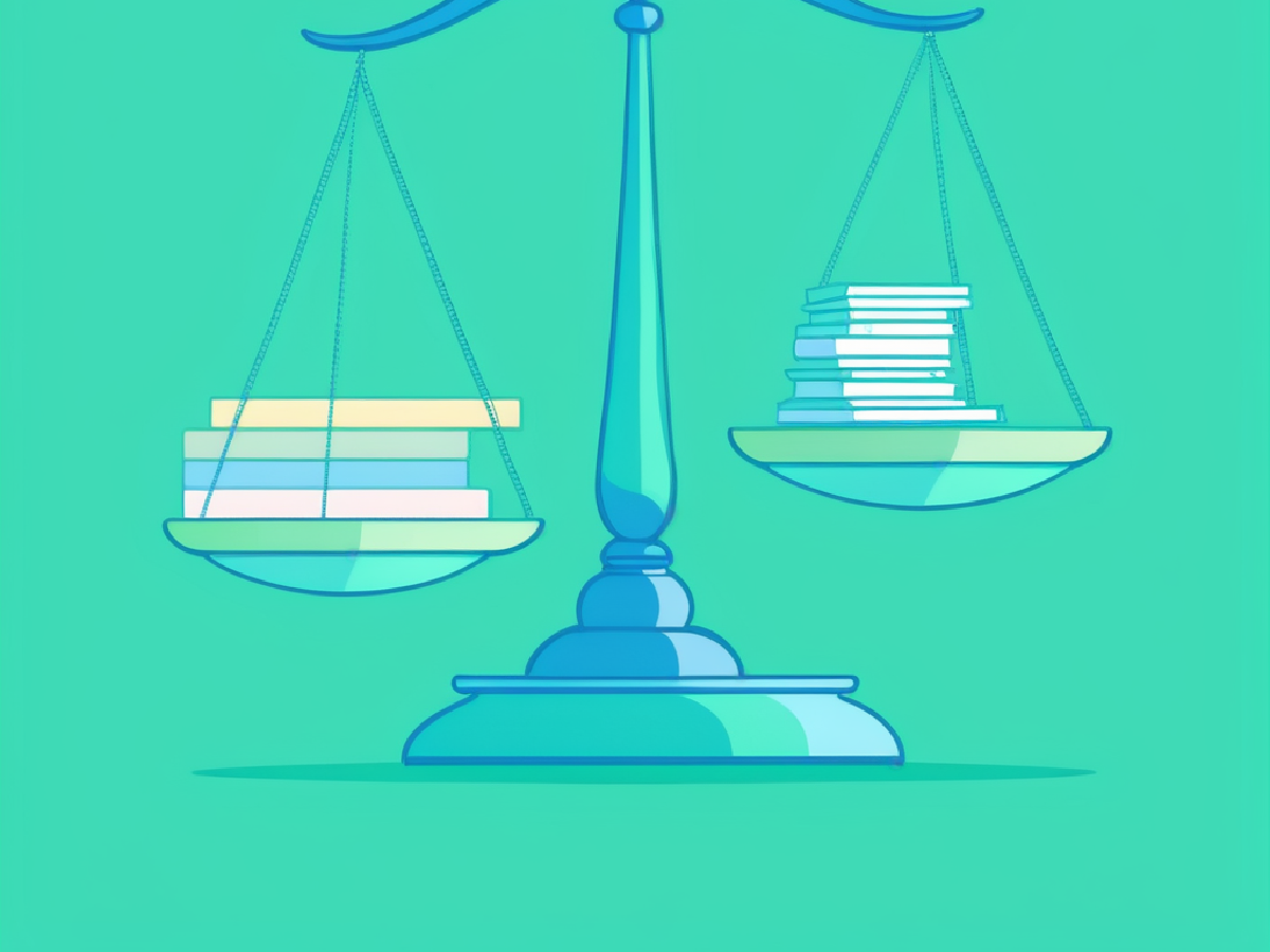 A scale representing a balance between impact and workload